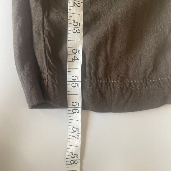 Caslon Womens Medium Olive Green Cinch Tie Waist Jumpsuit Lightweight Pockets - Picture 7 of 8